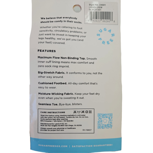 2-Pack Women's‎ Non-Binding Circulatory Socks Black Size Medium Shoe Size 4-10 - Picture 5 of 5